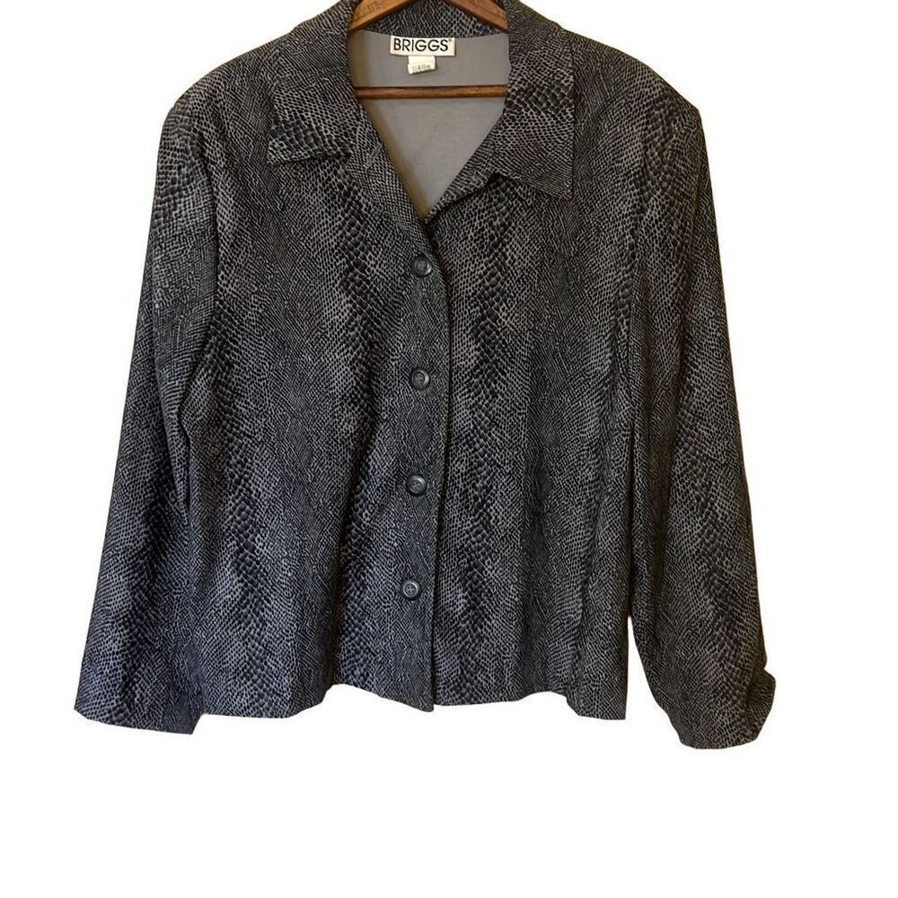 Briggs Snake Print Button Down Lightweight Jacket - Picture 2 of 8